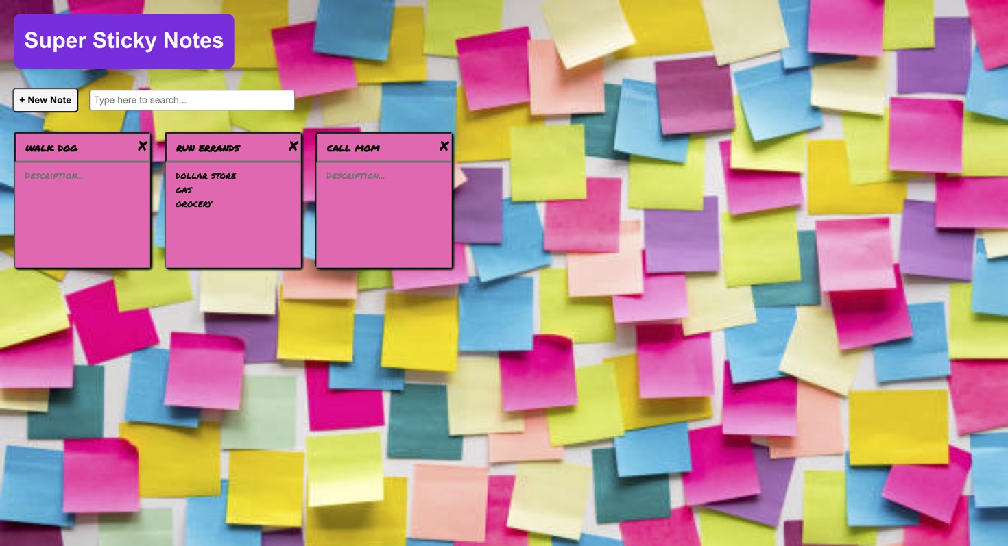 image of the sticky note user interface app